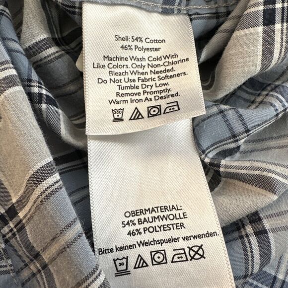 Eddie Bauer Travex Button Down Shirt Men's M Plaid Long‎ Sleeve Blue White - Picture 8 of 8